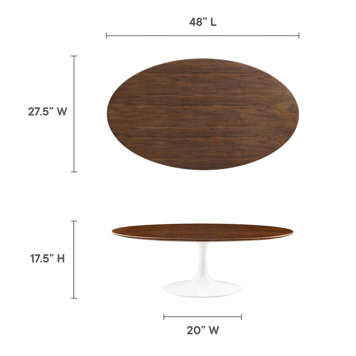 Lippa 48" Oval Wood Grain Coffee Table by Modway