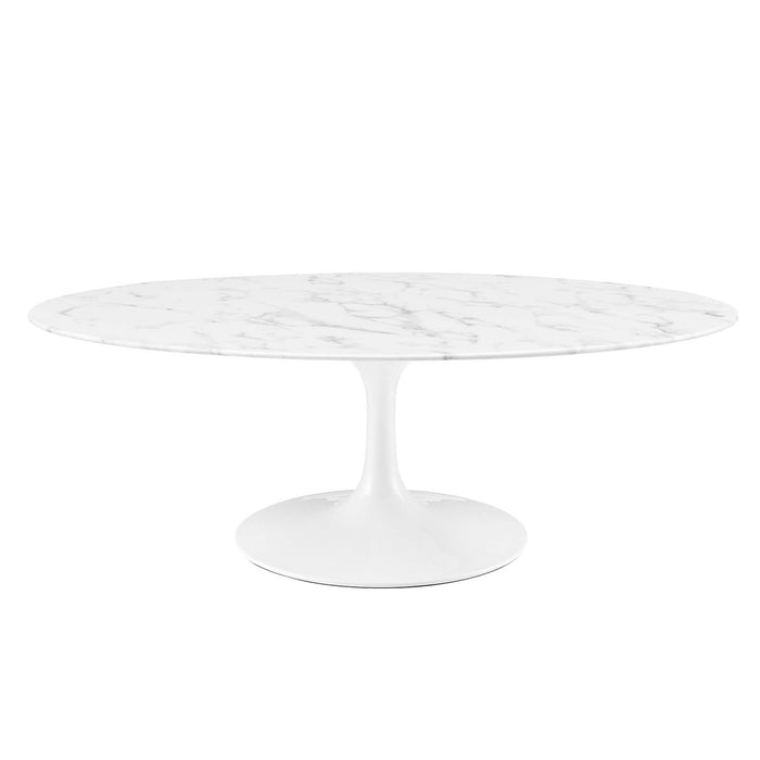 Lippa 48" Oval Artificial Marble Coffee Table by Modway