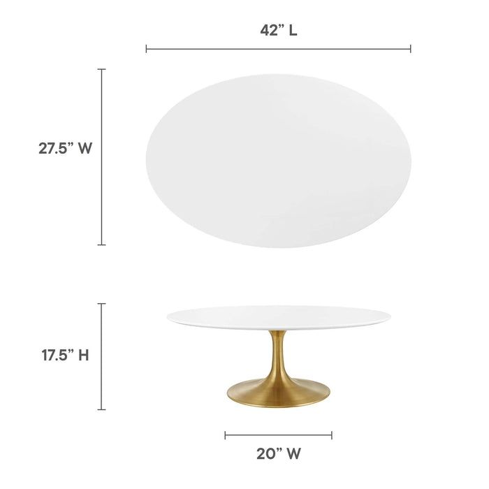 Lippa 42" Oval Wood Coffee Table by Modway