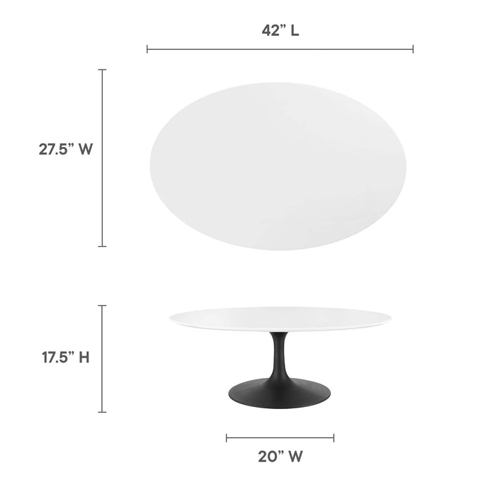 Lippa 42" Oval Wood Coffee Table by Modway