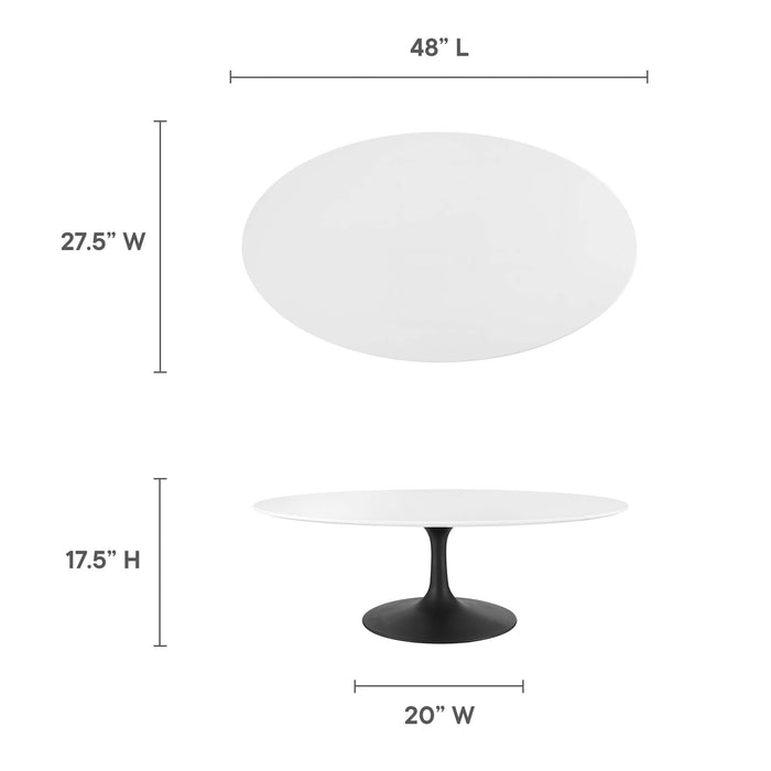 Lippa 48" Oval Wood Coffee Table by Modway