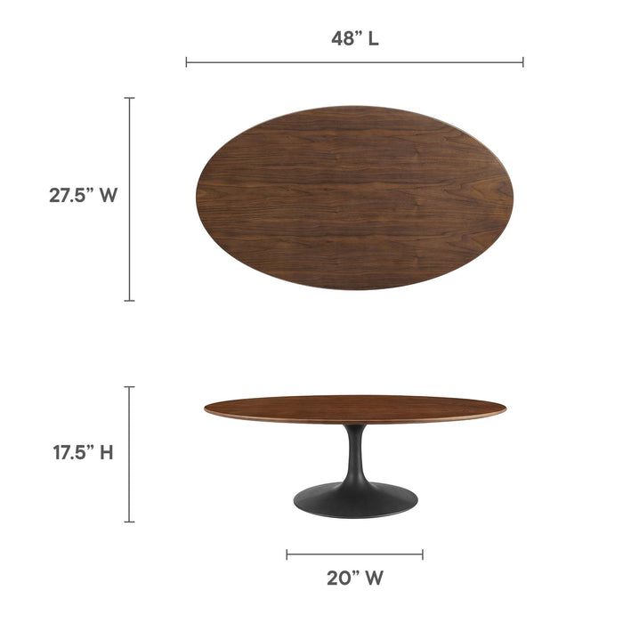 Lippa 48" Oval Wood Grain Coffee Table by Modway