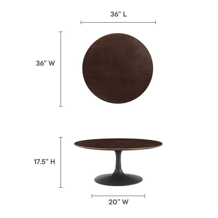 Lippa 36" Round Wood Grain Coffee Table by Modway