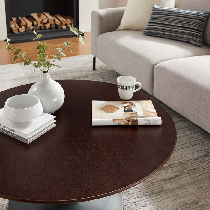 Lippa 36" Round Wood Grain Coffee Table by Modway