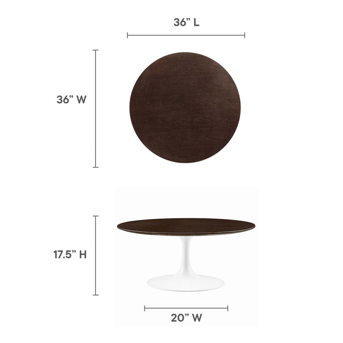 Lippa 36" Round Wood Grain Coffee Table by Modway