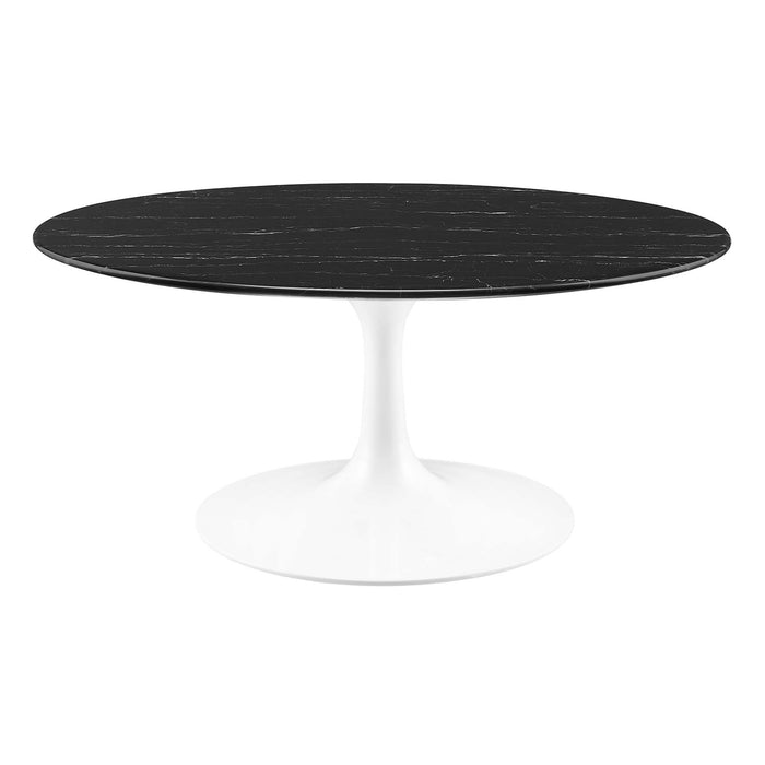 Lippa 36" Round Artificial Marble Coffee Table by Modway