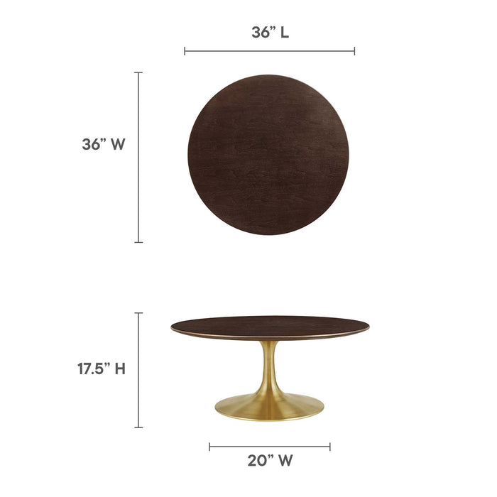 Lippa 36" Round Wood Grain Coffee Table by Modway