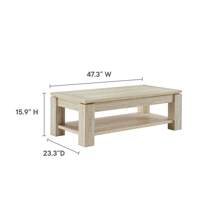 Hollis Travertine Coffee Table by Modway