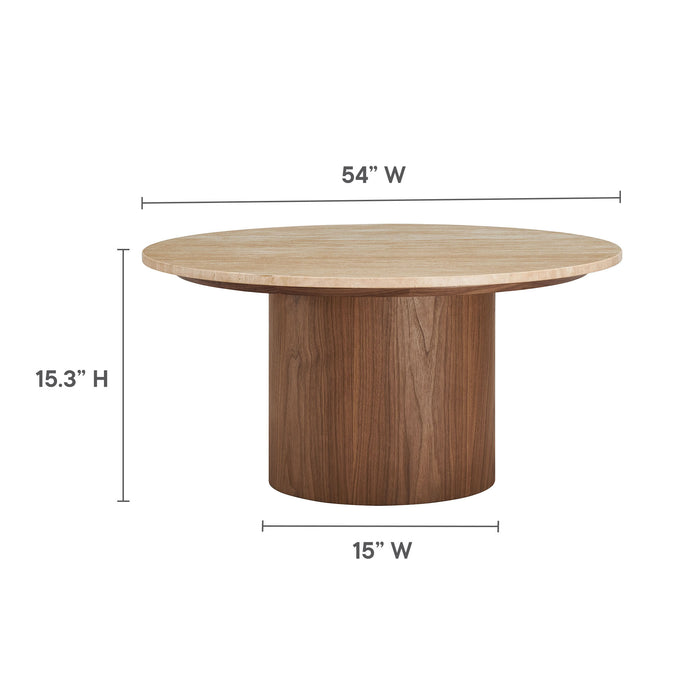 Kioni Round Travertine Coffee Table by Modway