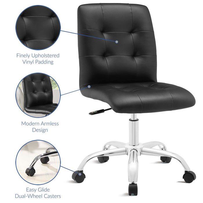 Prim Armless Mid Back Office Chair by Modway