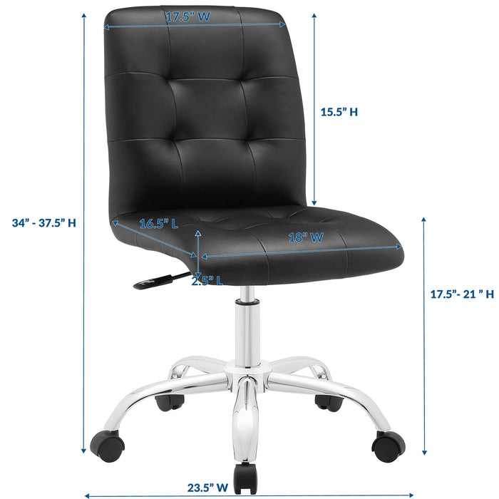 Prim Armless Mid Back Office Chair by Modway