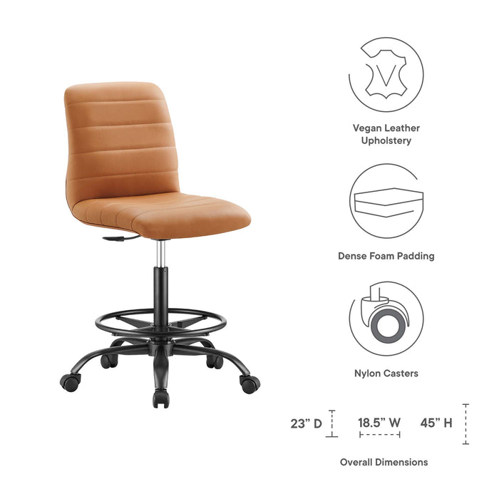 Ripple Armless Vegan Leather Drafting Chair by Modway