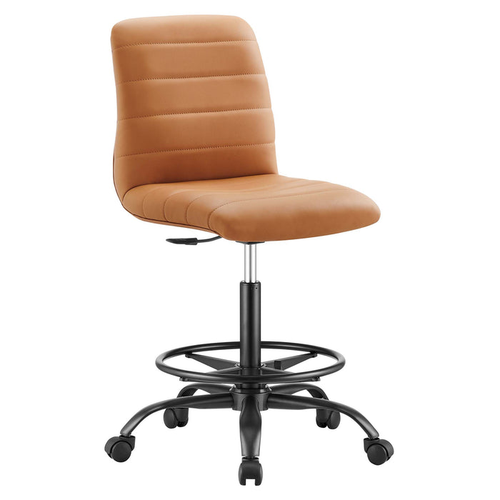 Ripple Armless Vegan Leather Drafting Chair by Modway