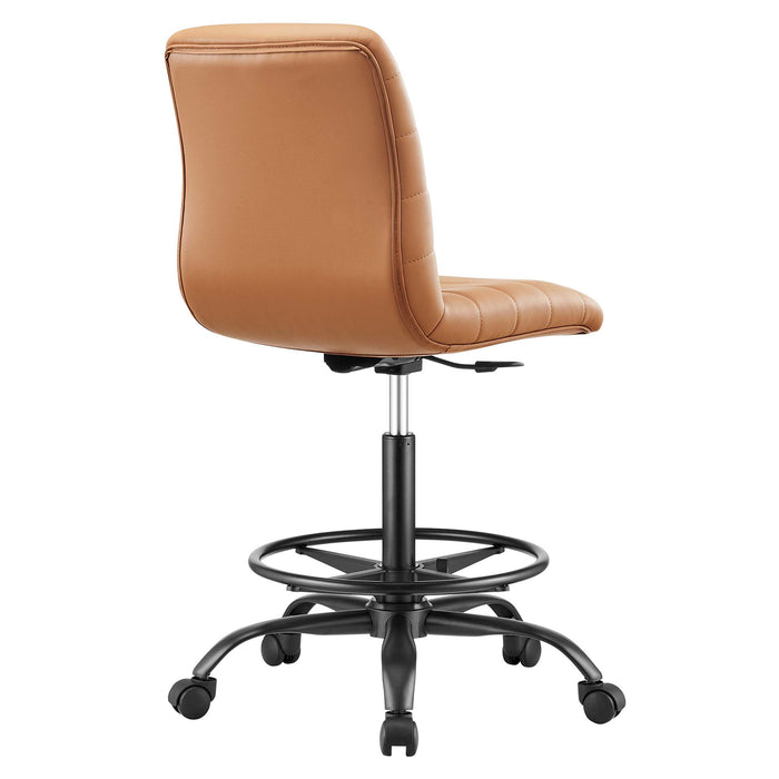 Ripple Armless Vegan Leather Drafting Chair by Modway