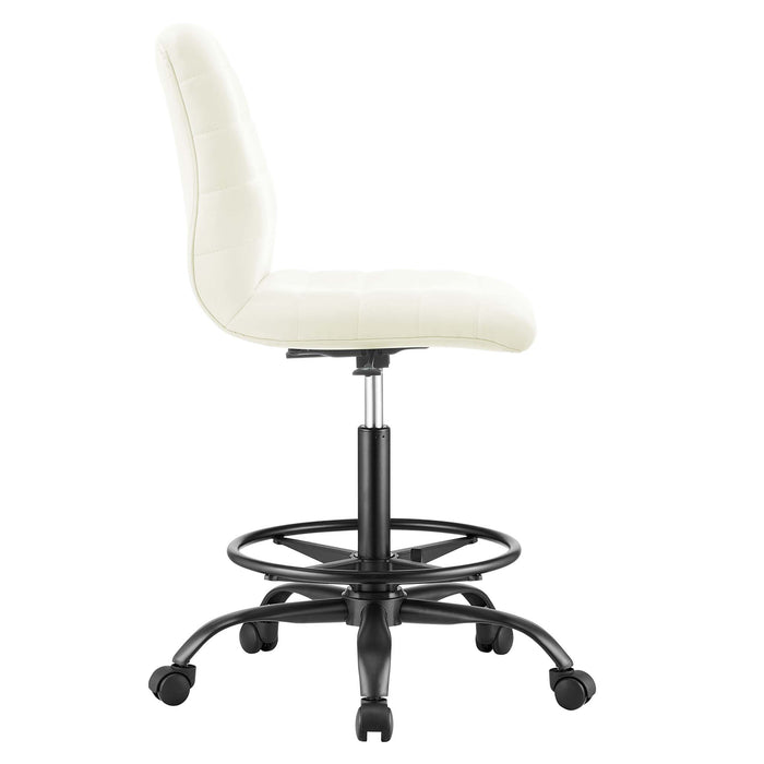 Ripple Armless Vegan Leather Drafting Chair by Modway