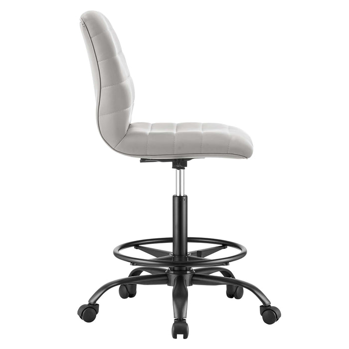 Ripple Armless Vegan Leather Drafting Chair by Modway