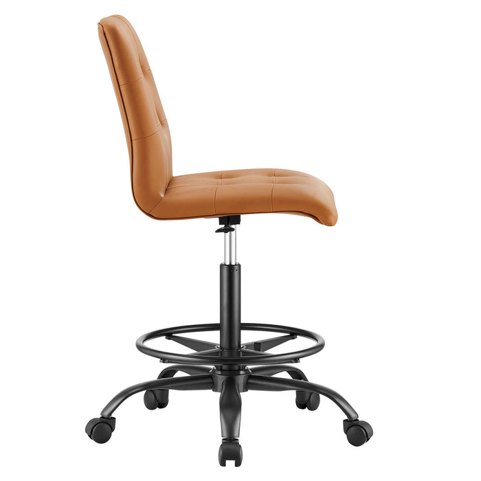 Prim Armless Vegan Leather Drafting Chair by Modway