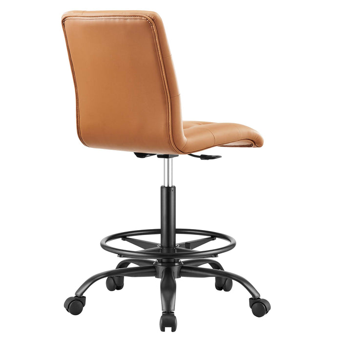 Prim Armless Vegan Leather Drafting Chair by Modway