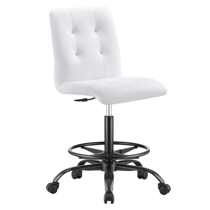 Prim Armless Vegan Leather Drafting Chair by Modway