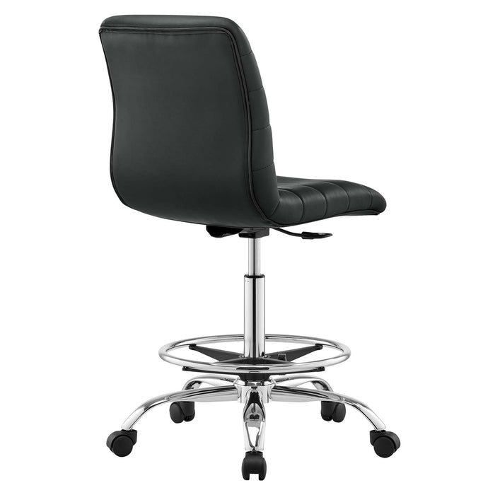 Ripple Armless Vegan Leather Drafting Chair by Modway