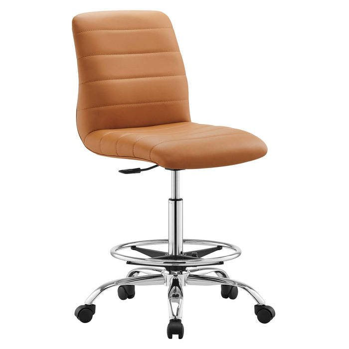 Ripple Armless Vegan Leather Drafting Chair by Modway