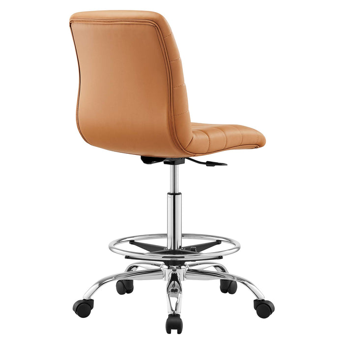 Ripple Armless Vegan Leather Drafting Chair by Modway