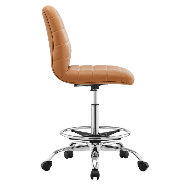 Ripple Armless Vegan Leather Drafting Chair by Modway