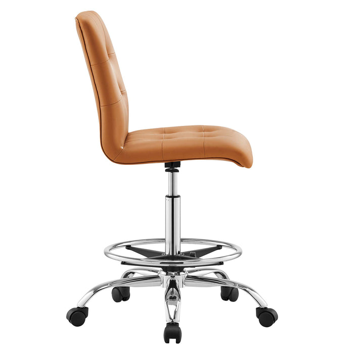 Prim Armless Vegan Leather Drafting Chair by Modway