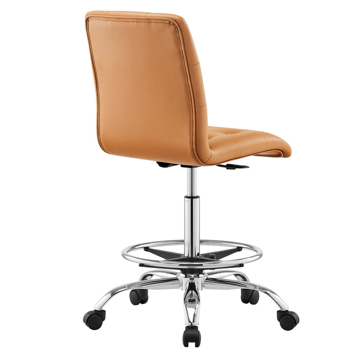 Prim Armless Vegan Leather Drafting Chair by Modway