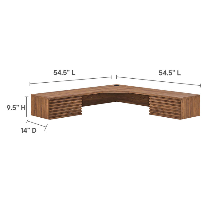 Render Wall Mount Corner Office Desk by Modway