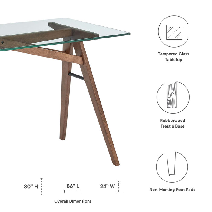 Steadfast Glass Top Office Desk by Modway