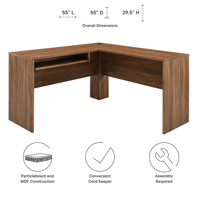 Venture L-Shaped Wood Office Desk by Modway