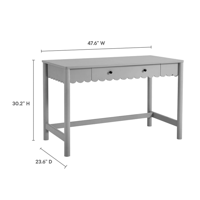 Emmeline 1-Drawer Scallop Writing Desk by Modway