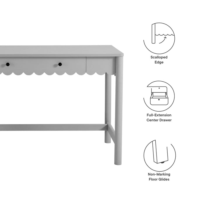 Emmeline 1-Drawer Scallop Writing Desk by Modway