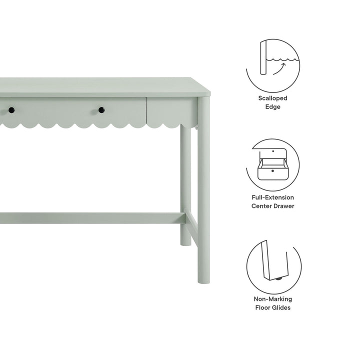 Emmeline 1-Drawer Scallop Writing Desk by Modway