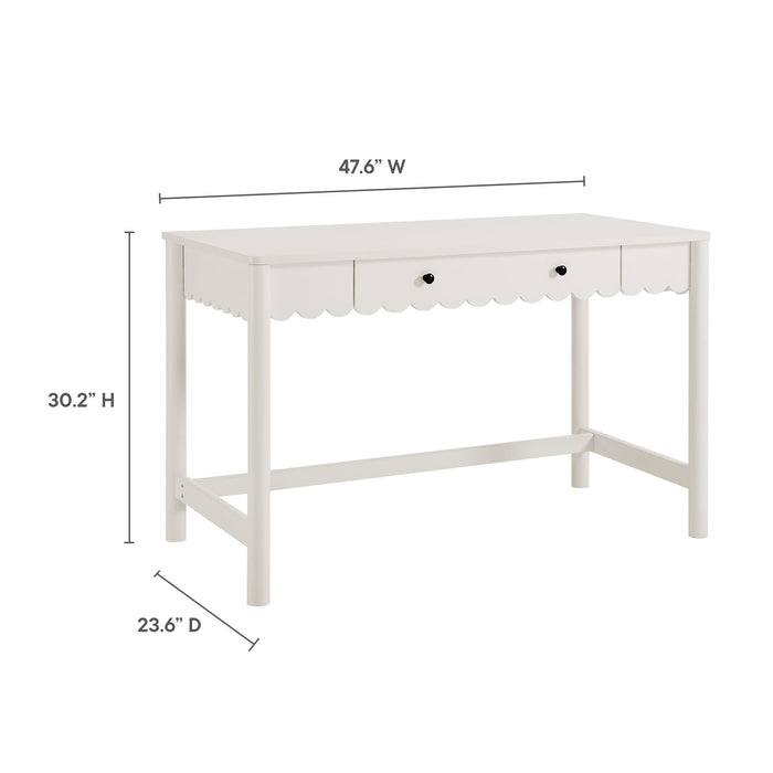 Emmeline 1-Drawer Scallop Writing Desk by Modway