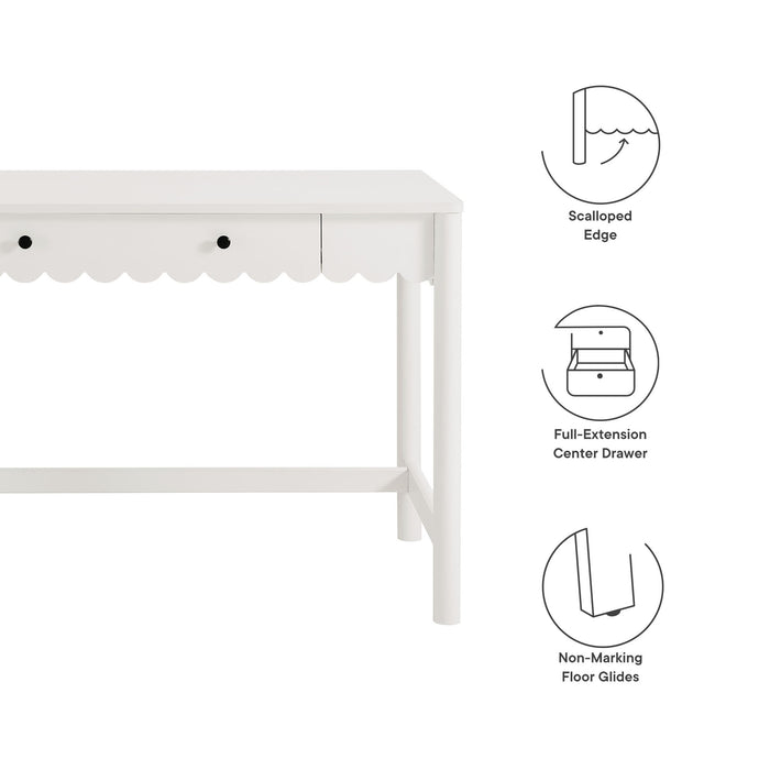 Emmeline 1-Drawer Scallop Writing Desk by Modway