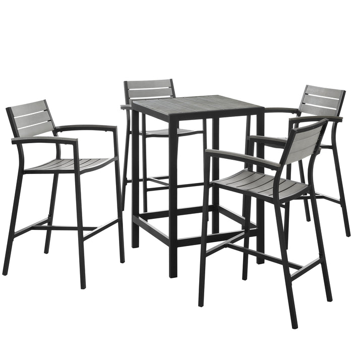 Maine 5 Piece Outdoor Patio Bar Set by Modway