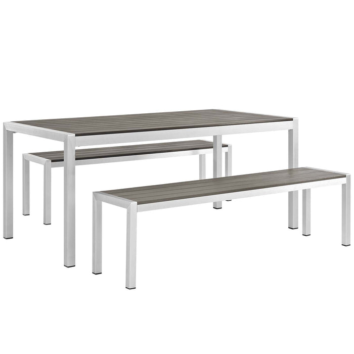 Shore 3 Piece Outdoor Patio Aluminum Dining Set by Modway