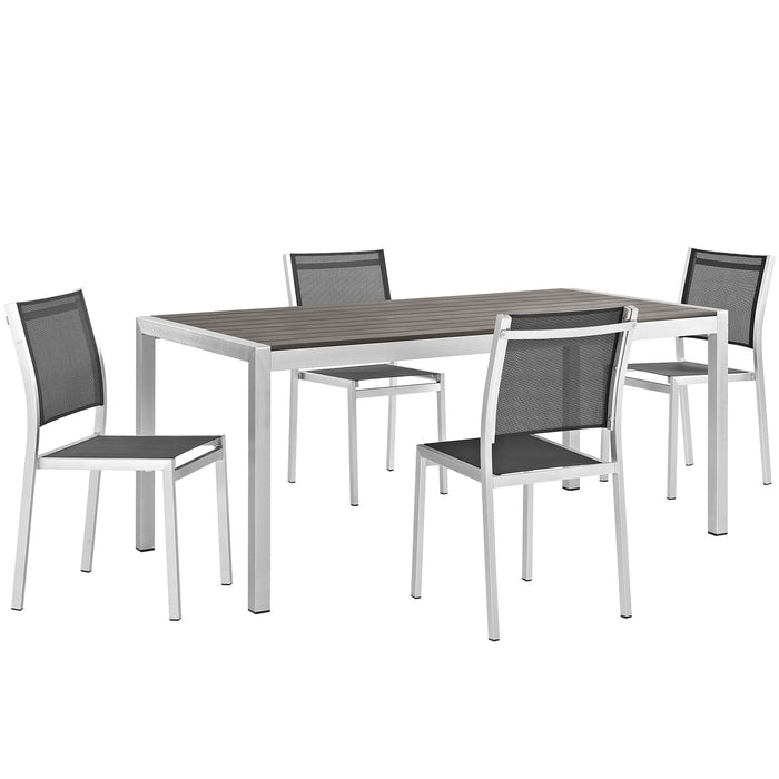 Shore 5 Piece Outdoor Patio Aluminum Dining Set by Modway