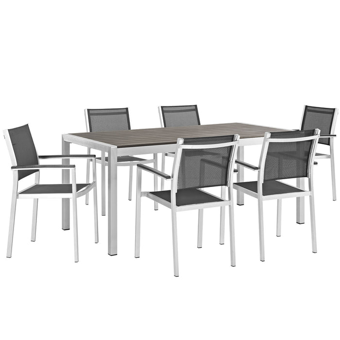 Shore 7 Piece Outdoor Patio Aluminum Dining Set by Modway