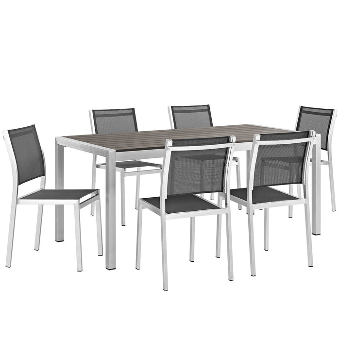 Shore 7 Piece Outdoor Patio Aluminum Dining Set by Modway