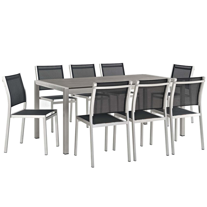 Shore 9 Piece Outdoor Patio Aluminum Dining Set by Modway