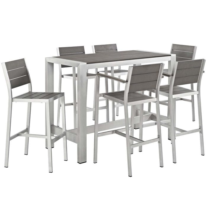 Shore 7 Piece Outdoor Patio Aluminum Dining Set by Modway