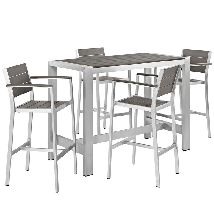 Shore 5 Piece Outdoor Patio Aluminum Dining Set by Modway