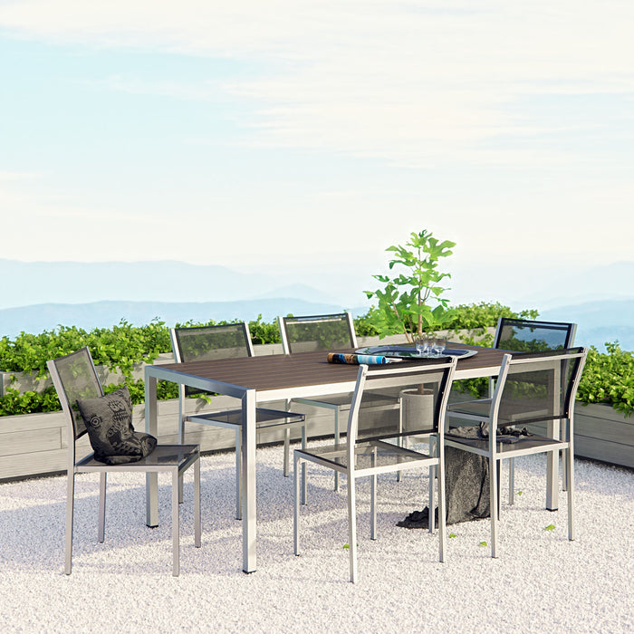 Shore 7 Piece Outdoor Patio Aluminum Dining Set by Modway