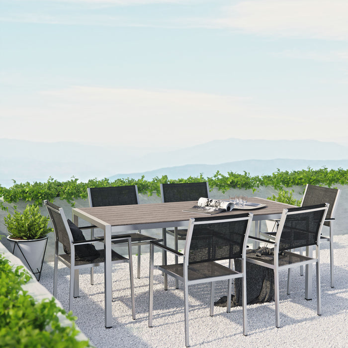 Shore 7 Piece Outdoor Patio Aluminum Dining Set by Modway