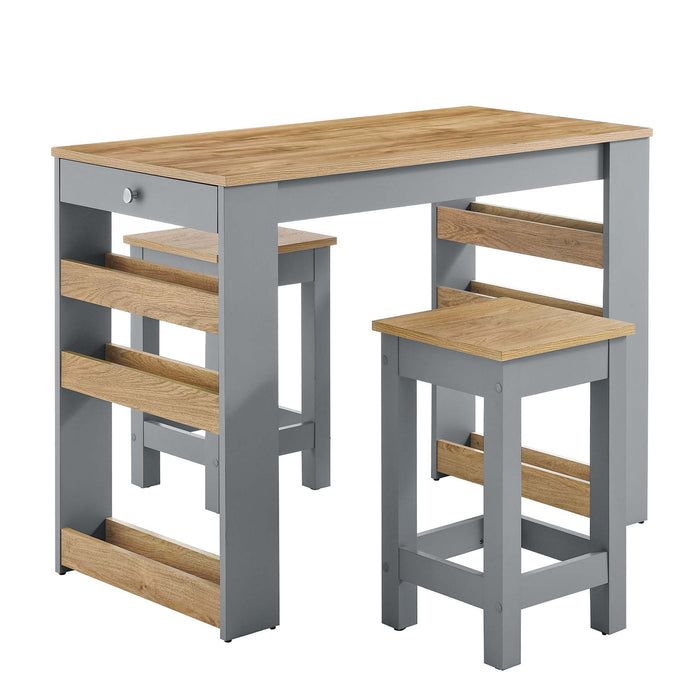 Galley 3-Piece Kitchen Island and Stool Set by Modway