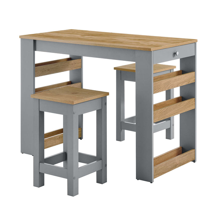 Galley 3-Piece Kitchen Island and Stool Set by Modway