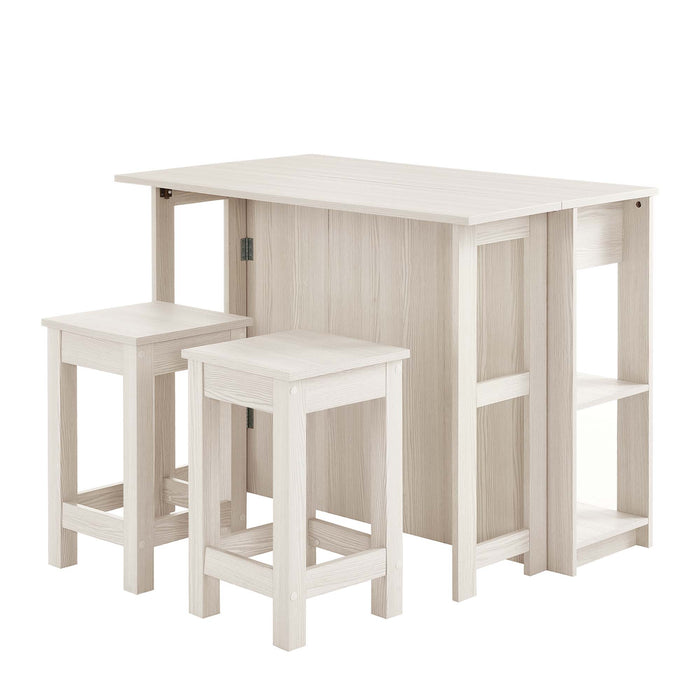 Meadowbrook 3-Piece Kitchen Island and Stool Set by Modway